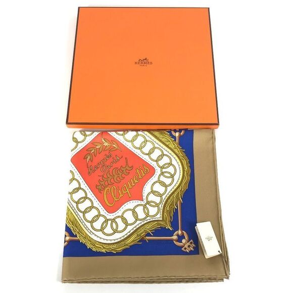 Hermes Scarf Carré 90 Carré 90 Silk Beige - Picture 7 of 7